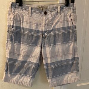 Hollister Men's Striped Blue and White Shorts
